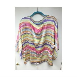 Silk material multicolored blouse